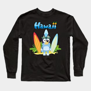 bluey hawaiian Long Sleeve T-Shirt